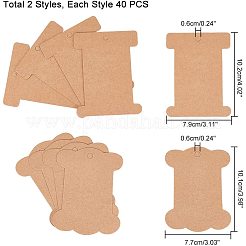 リボンオーガナイザー  麻ひも収納リボンスプール  刺繍レース糸ホルダー  キャメル  10.1x7.7x0.05cm  穴：0.6のCM  40pc  10.2x7.9x0.1cm  穴：0.6のCM  40pc&nbsp;CDIS-PH0001-16