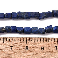 天然石ラピスラズリビーズ連売り  ナゲット  多面カット  3~6x4~5x4~5mm  穴：1.2mm  約78個/連  14.17''（36センチメートル）&nbsp;G-F808-K01-01