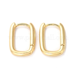 女性のための真鍮の長方形のフープピアス  18KGP本金メッキ  17.5x12.5x2.5mm  ピン：0.9mm&nbsp;ZIRC-Q201-28G