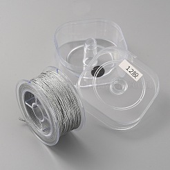 ナイロン糸  プラスチックボビン付き  Diy のジュエリー ビーズのブレスレットを作るため  銀  0.8mm  約54.68ヤード（50m）/ pc&nbsp;OCOR-WH0047-59A-02