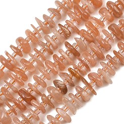 天然石サンストーンビーズ連売り  ナゲット  7.5~13x6~13x2~5mm  穴：0.9mm  約68~86個/連  15.35~15.75''（39~40センチメートル）&nbsp;GG-CBA3A44-B08-01