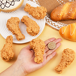 人工プラスチック製フライドチキンの脚モデル6個  模造食品  ディスプレイ装飾用  砂茶色  82.5x48x35.5mm&nbsp;DJEW-SC0001-17A