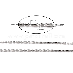 変色しにくい304ステンレススチールボールチェーン  1：1米とドラム  ステンレス鋼色  1.5mm&nbsp;CHS-A002G-1.5mm