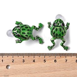 合金スタンドピアス  エナメル  カエル  プラチナ  グリーン  31.5x20.5mm&nbsp;EJEW-R011-03P