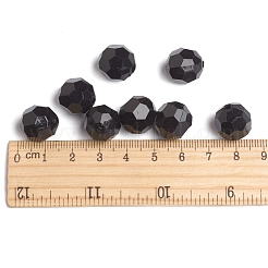 不透明なアクリルビーズ  多面カットラウンド  ブラック  サイズ：直径約14mm  穴：2mm  約340個/500g&nbsp;PAB14mmY-1