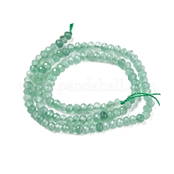 染め天然マレーシアジェイド翡翠ロンデルビーズ連売り  多面カット  ミディアムアクアマリン  4x2~3mm  穴：1mm  約110~115個/連  14インチ&nbsp;G-E316-2x4mm-40