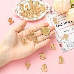文字a〜zの合金ラペルピンバック26個  バックパックの服のための創造的なバッジ  ライトゴールド  17.5~18x8~21mm&nbsp;JEWB-CJZ0001-03KCG