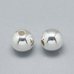 925スターリングシルバービーズ  ラウンド  銀  7mm  穴：1.5mm&nbsp;LS-STER-T002-236S-7mm