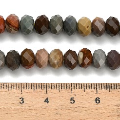 天然アラシャン瑪瑙ビーズ連売り  多面カット  ロンデル  カラフル  8x5.5mm  穴：1.2mm  約69個/連  15.16''（38.5センチメートル）&nbsp;G-Z111-A39-01