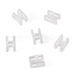 スターリングシルバーの中空イニシャルビーズ6個925個  銀  文字h  5.5~6x3.5~4x3mm  穴：3.5~4x1.3~1.7mm&nbsp;STER-TA0001-53H