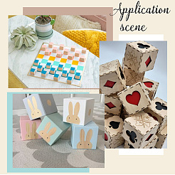 彫刻用の未完成の木材DIY材料  バスウッドブロック  キューブ  アンティークホワイト  25x25x25mm&nbsp;WOOD-WH20012-007D