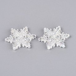 透明プラスチック製シャンデリア部品リンク  スノーフレーク  ABカラーメッキ  クリアAB  45.5x40x6mm  穴：1.8mm  約121個/500g&nbsp;KY-Q005-07B
