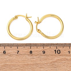 女性のための真鍮のフープピアス  ラックめっき  長持ちメッキ  ラックめっき  鉛フリー＆カドミウムフリー  18KGP本金メッキ  22x21x2mm&nbsp;EJEW-I270-13A-G
