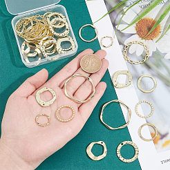 DIYジュエリー作りの発見キット  40 個の 10 スタイル合金リンク コネクターとペンダントを含む  リング  ゴールドカラー  16~38x16~37x1.5~3mm  4個/スタイル&nbsp;FIND-HY0001-16