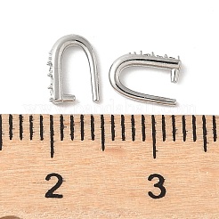 304ステンレススチール製アイスピックピンチベイル  クリスタルラインストーン付き  ステンレス鋼色  7x1.5x2mm  ピン：0.8mm&nbsp;STAS-L022-496P-02
