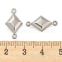 変色しない304ステンレススチールコネクタチャーム  菱形リンク  ステンレス鋼色  18x10x5mm  穴：1mm&nbsp;STAS-P360-01B-P