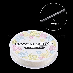 弾性水晶の線  伸縮性のあるストリングビーズコード  ビーズジュエリー作り  透明  0.6mm  約16.4ヤード（15m）/ロール&nbsp;EW-S003-0.6mm-01