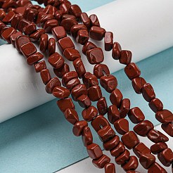天然石レッドジャスパービーズ連売り  タンブルストーン  ナゲット  3~7.5x4.5~6x3~6mm  穴：1mm  約61~66個/連  15.16''~15.35''（38.5~39センチメートル）&nbsp;G-F465-36A