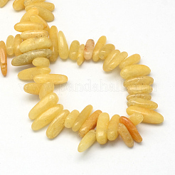 天然なトパーズのヒスイの石のビーズ連売り  ナゲット  13~22x6~9x4~9mm  穴：1mm  約60個/連  15.7インチ&nbsp;G-R223-17