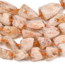 未加工の粗い加熱済み天然シトリンビーズ連売り  ナゲット  11~28x11~18x9~17mm  穴：1mm  約16~23個/連  16.14~17.32''（41~44センチメートル）&nbsp;G-A305-A01-01