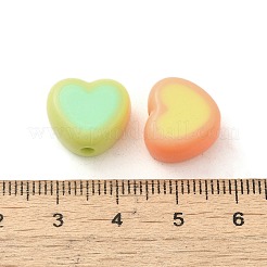 不透明なアクリルビーズ  ハート  ミックスカラー  12.5x14x8mm  穴：2.5mm  約431個/500g&nbsp;SACR-P033-01