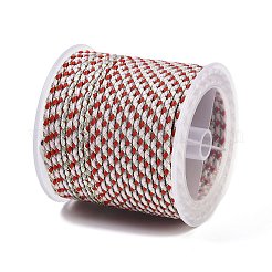 綿芯とメタリック糸を使用した11mポリエステル編み込みコード  フラミンゴ  2.5mm  約10.0465ヤード（11m）/ロール&nbsp;OCOR-Z006-01-34