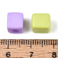 不透明なアクリルビーズ  直方体の  ミックスカラー  8x7x7mm  穴：3.2mm  約1350個/500g&nbsp;SACR-N019-05