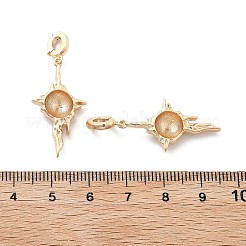 星型真鍮ペンダントベイル  カップペグベイル  片穴パーツ用  カドミウムフリー＆ニッケルフリー＆鉛フリー  18KGP本金メッキ  38mm  ピン：0.8mm&nbsp;KK-L223-025G