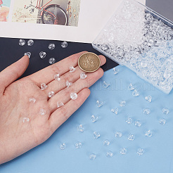 プラスチックビーズキャップベイル300個  グローブガラスバブルカバーペンダント用  透明  8x6mm  穴：3.5mm&nbsp;KY-AR0001-24