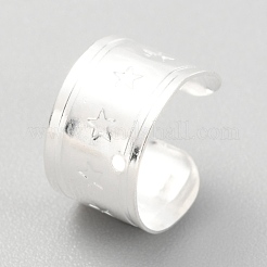304ステンレススチール製イヤーカフ金具  穴と星の模様で  銀  11x7mm  穴：1mm&nbsp;STAS-H151-12S