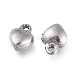304ステンレススチールチャーム  ハート  ミックスカラー  7x9x4mm  穴：1.6mm&nbsp;STAS-G236-01-A