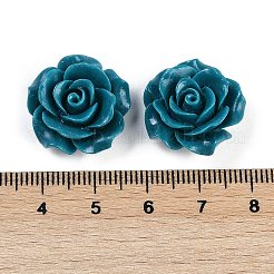 合成サンゴ刻まれたビーズ  染め  花  士官候補生ブルー  19.5x9mm  穴：1.3mm&nbsp;CORA-M001-04F