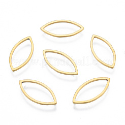 201 ステンレススチールリンクリング  馬の目  ゴールドカラー  17x8x1mm  内径：6.5x14.5mm&nbsp;STAS-N090-T05-2
