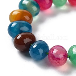 天然石瑪瑙ビーズ連売り  染め＆加熱  卵  カラフル  12~14x9~10mm  穴：1.4mm  約19~20個/連  7.48インチ（19cm）&nbsp;G-G021-03B-10