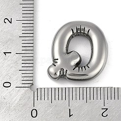 変色防止304ステンレススチールペンダント  文字Q  18.5x17.5x4.5mm  穴：2mm&nbsp;STAS-K256-25Q-P