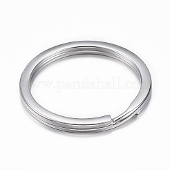 変色しにくい304ステンレススチール製スプリットキーリング  キーホルダー留め金のパーツ  ステンレス鋼色  30x2.5mm&nbsp;LS-STAS-H383-29P