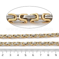 201 ステンレススチール製ビザンチンチェーン  溶接されていない  ゴールデン·ステンレス鋼色  4.5x4.5mm&nbsp;SA-CBA46AF-02A-PG