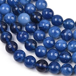 手作りランプワークビーズ連  模造ヒスイビーズ  ラウンド  ブルー  10~10.5mm  穴：0.5mm  約36~38個/連  13.98~15.35''（35.5~39センチメートル）&nbsp;LAMP-B056-10mm-06