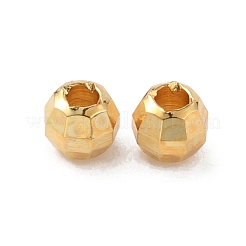 真鍮ビーズ  ラウンド  多面カット  18KGP本金メッキ  4mm  穴：1.5mm&nbsp;KK-WH0038-56C-G