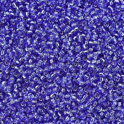MIYUKIラウンドロカイユビーズ  日本製シードビーズ  （rr2431)シルバーライニングダークコーンフラワーブルー  11/0  2x1.3mm  穴：0.8mm  約1100PCS /ボトル  10 G /ボトル&nbsp;SEED-JP0008-RR2431