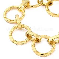 女性用304ステンレススチールブレスレット  ラウンド  ゴールドカラー  8-1/2インチ（21.5cm）  ラウンド：20mm&nbsp;BJEW-U009-03G