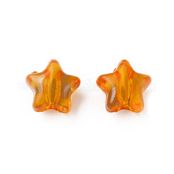 透明なアクリルビーズ  スター  オレンジ  9x9.5x5.5mm  穴：2mm  約2000個/500g&nbsp;MACR-S373-45-B16