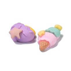 オペーク樹脂カボション  DIY装飾用  ケーキ＆アイスクリーム  ミックスカラー  ケーキ：16.5x15x7.5mm  アイスクリーム：22.5x11x6.5mm&nbsp;X-RESI-K012-20