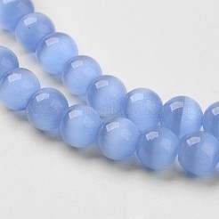 キャッツアイビーズ  ラウンド  藤紫色  6mm  穴：1mm  約66~68個/連  14.5~15.3インチ&nbsp;CER53