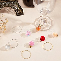 ワイングラスチャームのDIYキット  ラインストーン付きガラスグローブペンダント15個を含む  真鍮製ワイングラスチャームリング20個。  ミックスカラー  ペンダント：19.5~21x15.5~16mm  リング：25x0.8mm&nbsp;DIY-SC0019-94