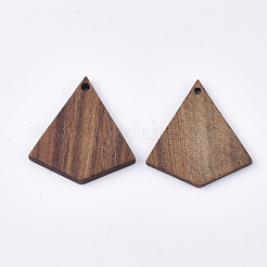 未染色のウォールナットウッドペンダント  凧  サドルブラウン  28x26x3mm  穴：1.6mm&nbsp;WOOD-T023-07