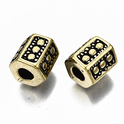 CCBプラスチックヨーロピアンビーズ  大穴ビーズ  六角  925銀メッキ  12x12x11mm  穴：4.5mm  約470個/500g&nbsp;CCB-T011-59AB
