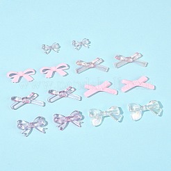 70 個 7 スタイル不透明 & 透明アクリルビーズ  蝶結び  ミックスカラー  14~24.5x18~34.5x4.5~6.5mm  穴：1.6~2mm  10個/スタイル&nbsp;MACR-FS0002-14