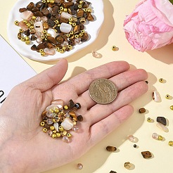 DIY ビーズ ファインディング キット  宝石、ガラス、貝殻ビーズを含む  混合図形  ミックスカラー  3~13x3~10x2~5mm  穴：0.7~2mm&nbsp;DIY-YW0017-91