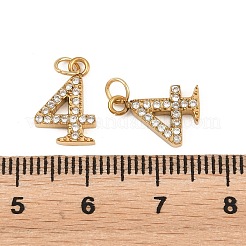 304ステンレススチールラインストーンペンダント  数字のチャーム  イオンプレーティング（ip）  ゴールドカラー  数  13.5x9x2mm  穴：2.5mm&nbsp;STAS-N133-03E-G